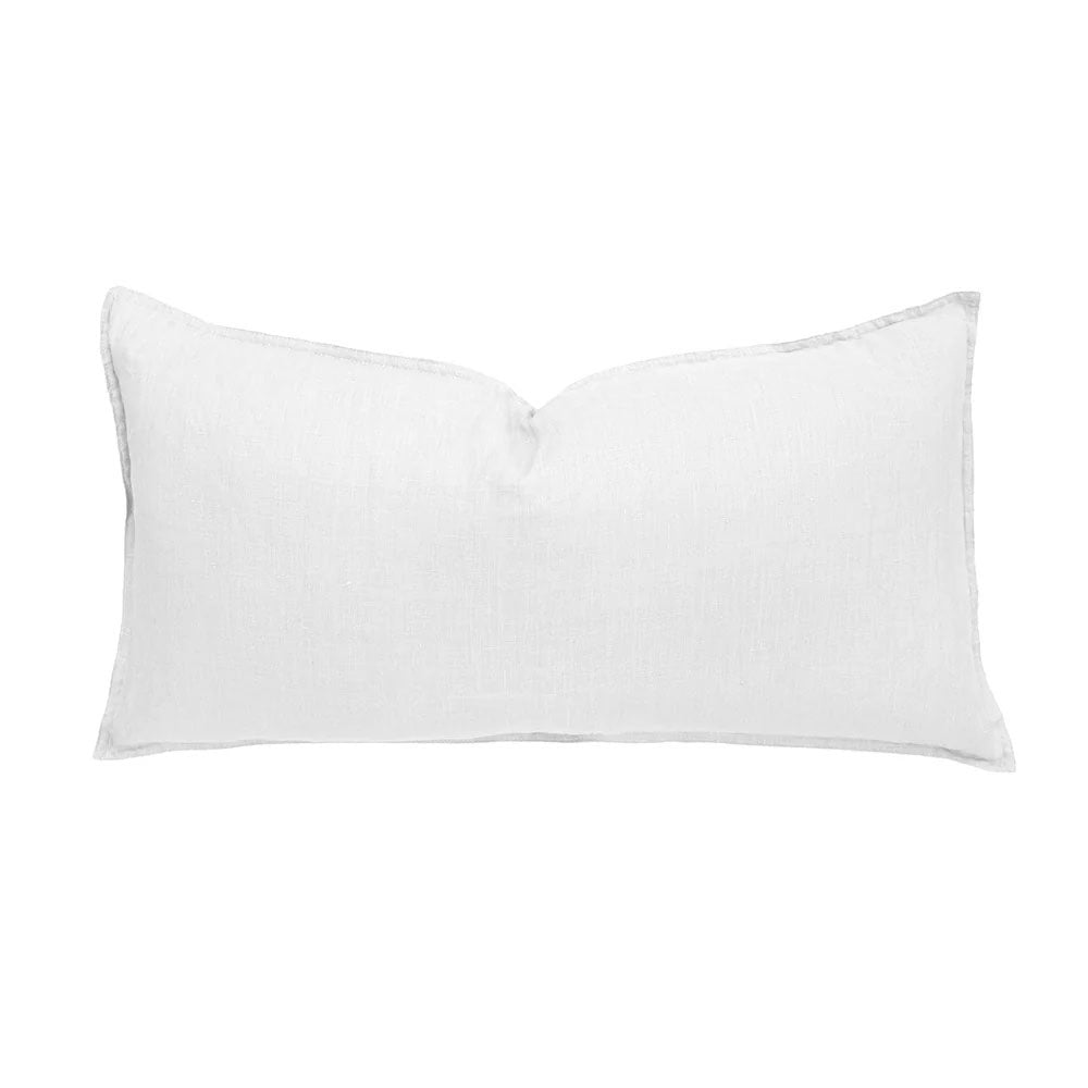 Linen Rectangle Cushion White - BAMBURY