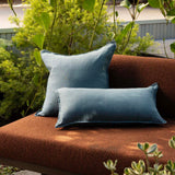 Linen Feather-Filled Square Cushion 50 x 50cm Bambury - Blue
