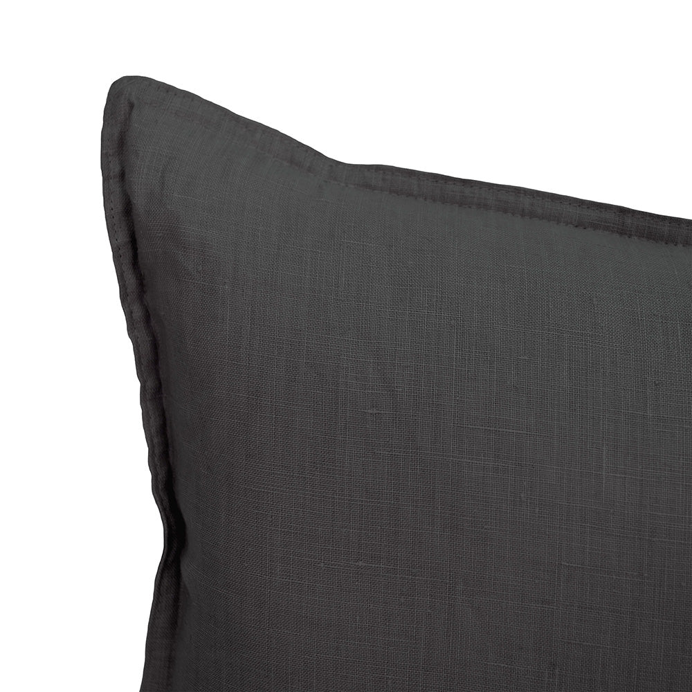 Linen Square Cushion Charcoal
