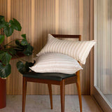 Linen Feather-Filled Square Cushion 50 x 50cm Bambury - Natural Stripe