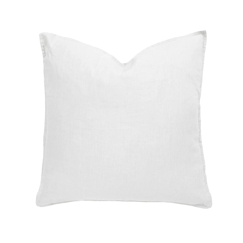Linen Square Cushion White - BAMBURY