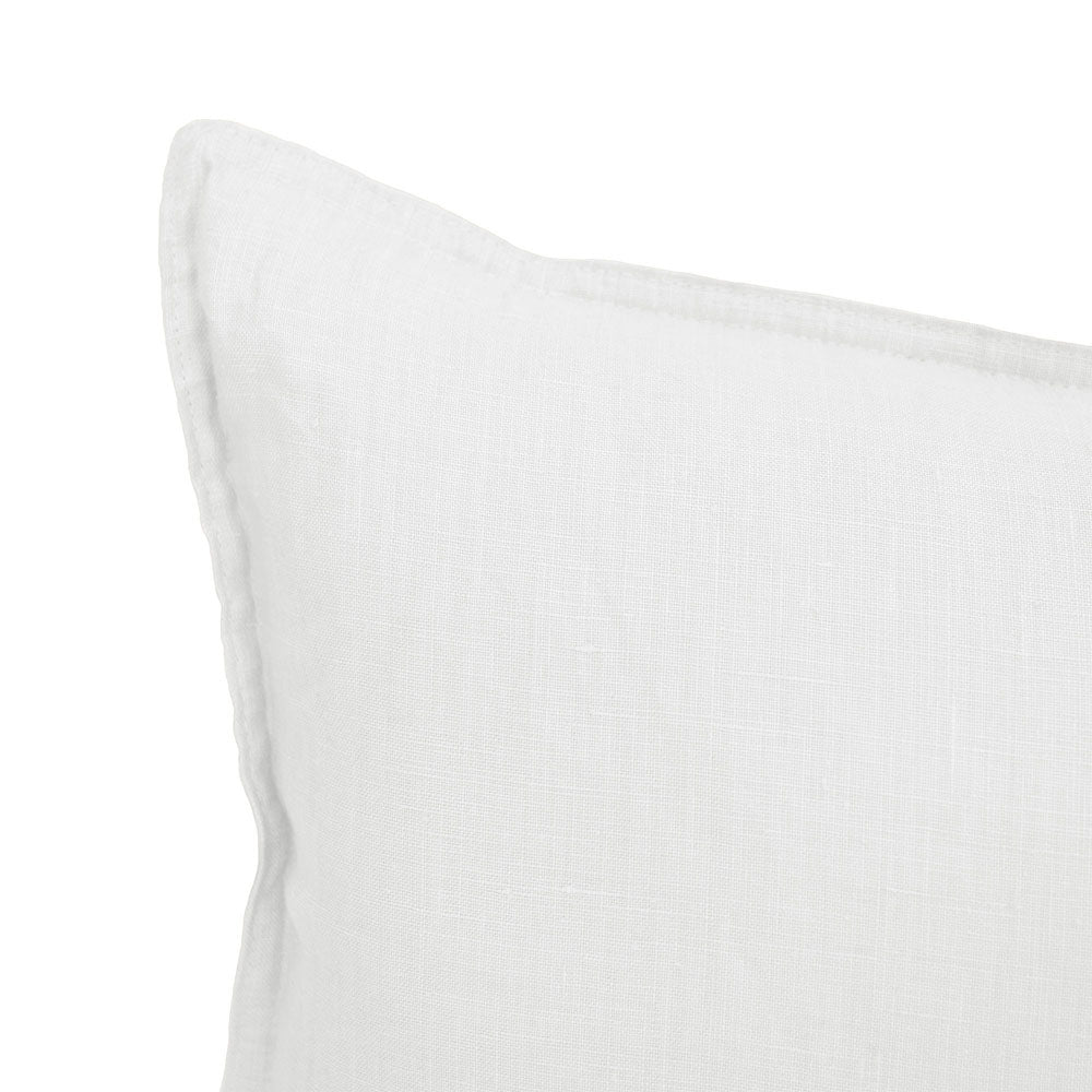 Linen Square Cushion White - BAMBURY