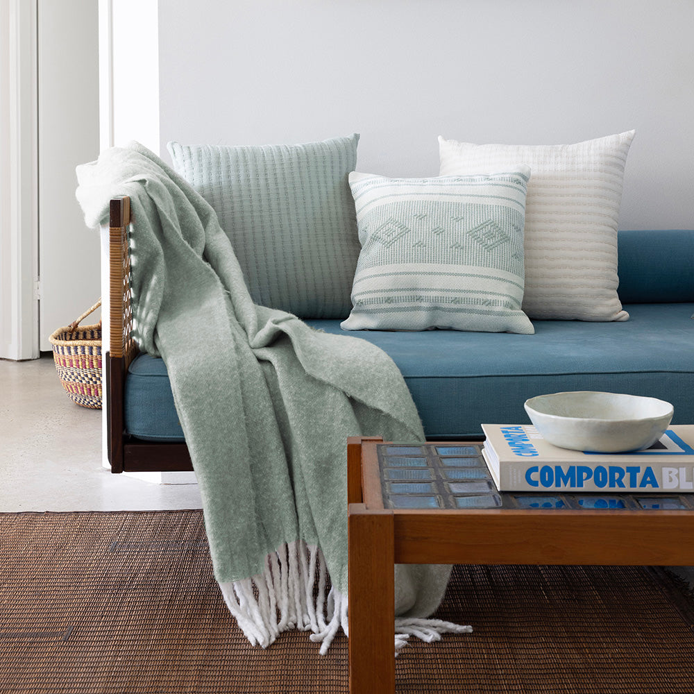 Nova Square Cushion Ivory- Bambury