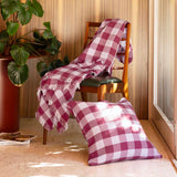 Willow Cotton Gauze Square Cushion 50 x 50cm Bambury - Berry