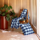 Willow Cotton Gauze Square Cushion 50 x 50cm Bambury - Blue