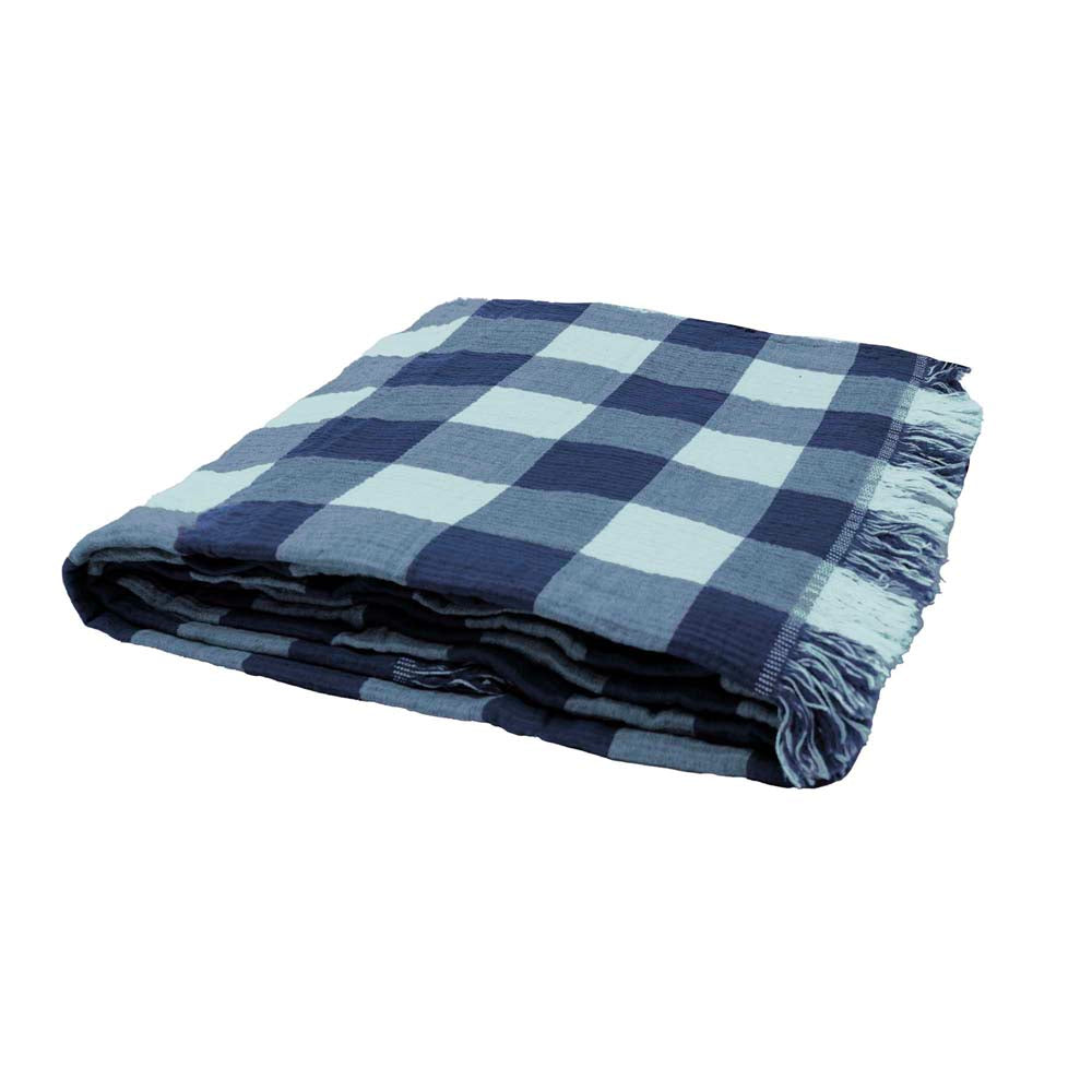 Willow Cotton Gauze Throw 130 x 200cm Bambury - Blue