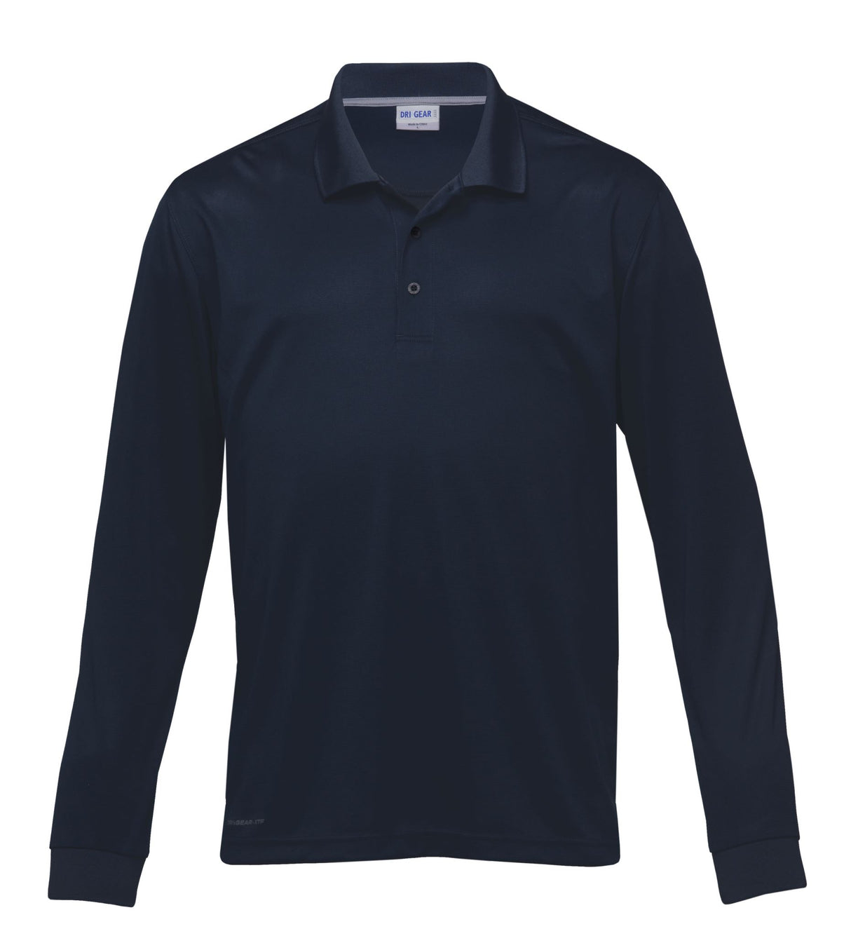 Dri Gear Long Sleeve Axis Polo  -  navy   - L
