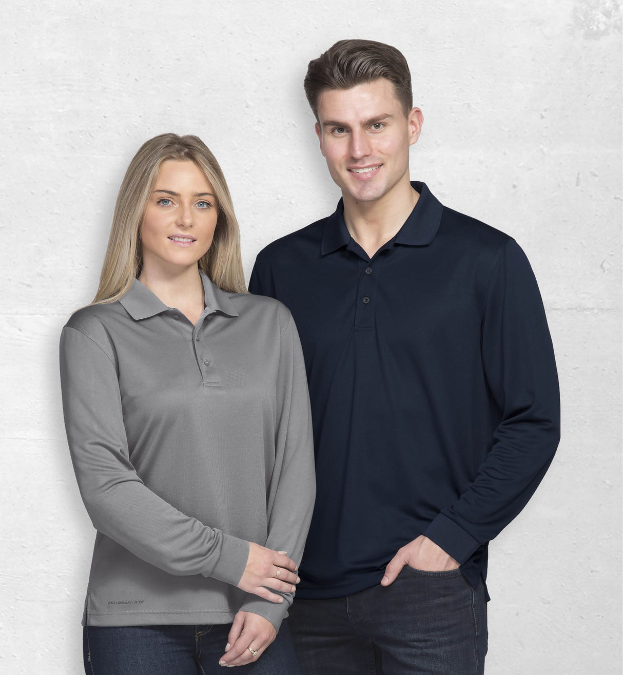 Dri Gear Long Sleeve Axis Polo  -  black  - XXS