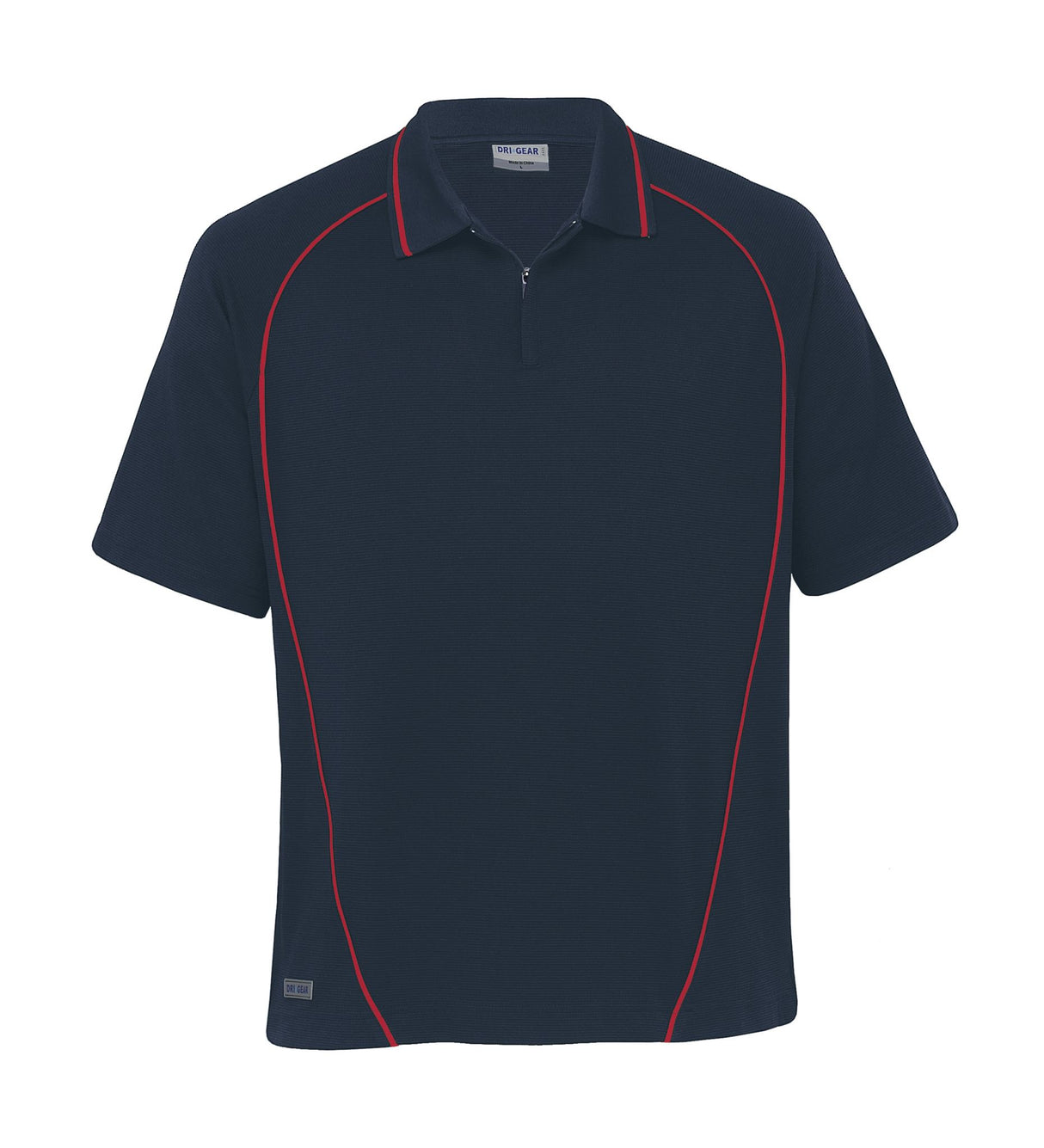 Dri Gear Piped Ottoman Instinct Polo - navy/red - XS