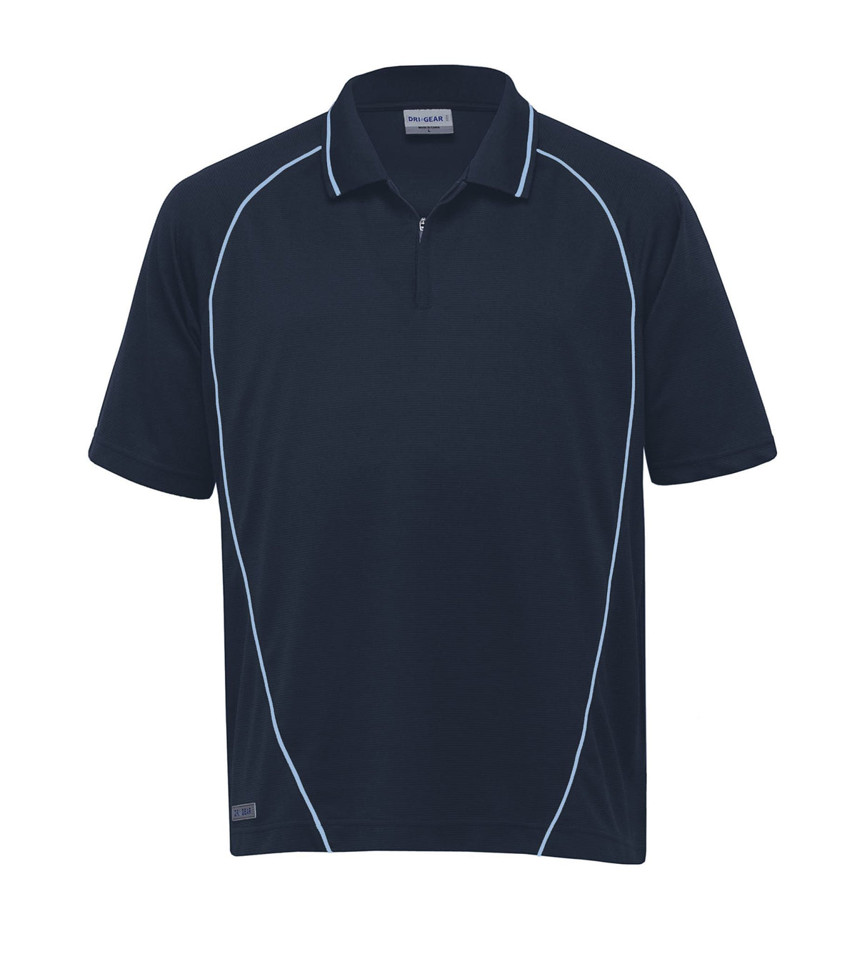 Dri Gear Piped Ottoman Instinct Polo - navy/sky - M