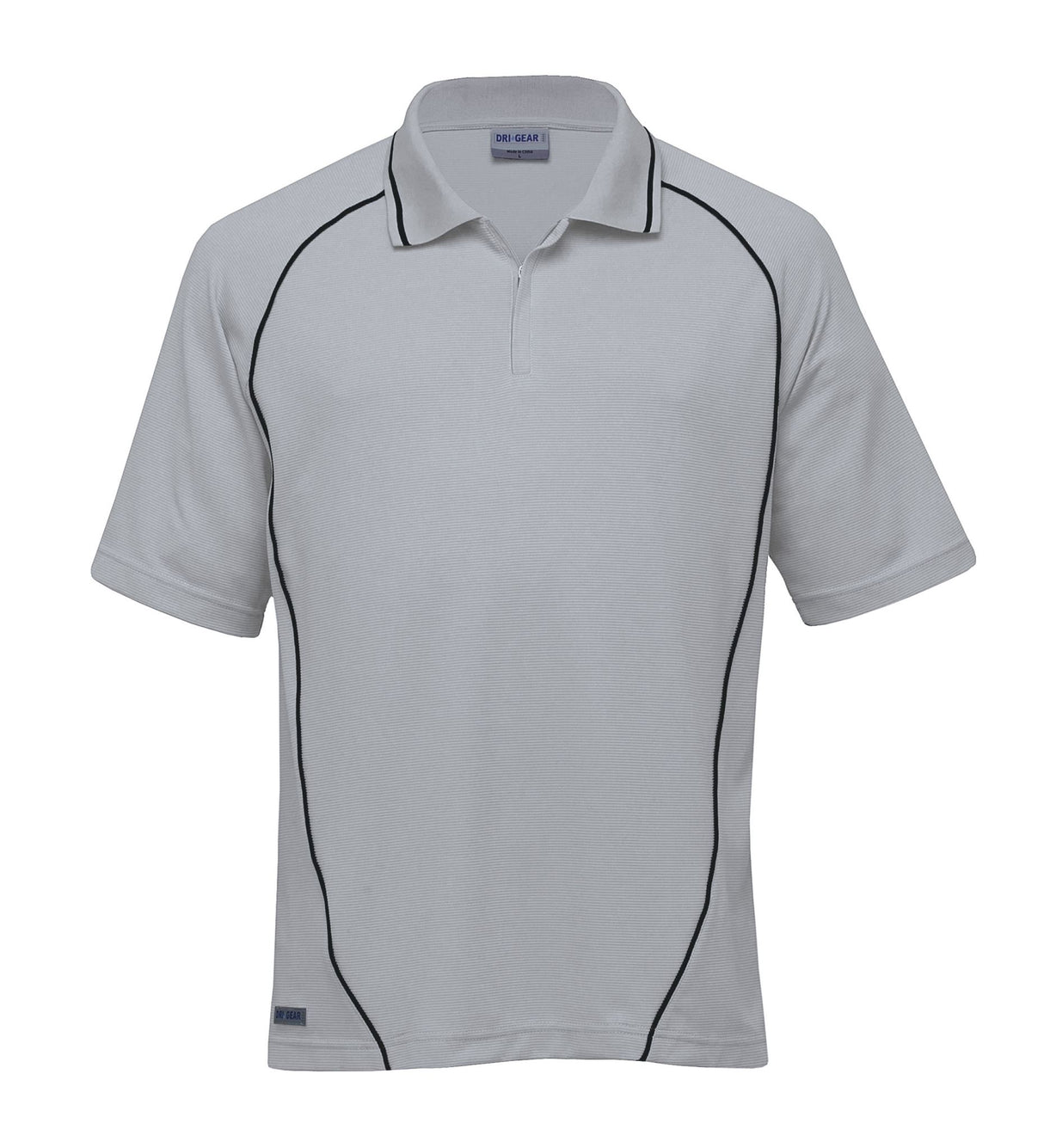 Dri Gear Piped Ottoman Instinct Polo - silver/black - XXL