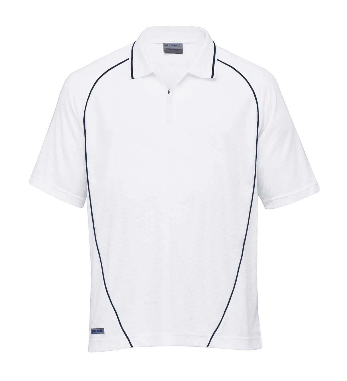 Dri Gear Piped Ottoman Instinct Polo - white/navy - L