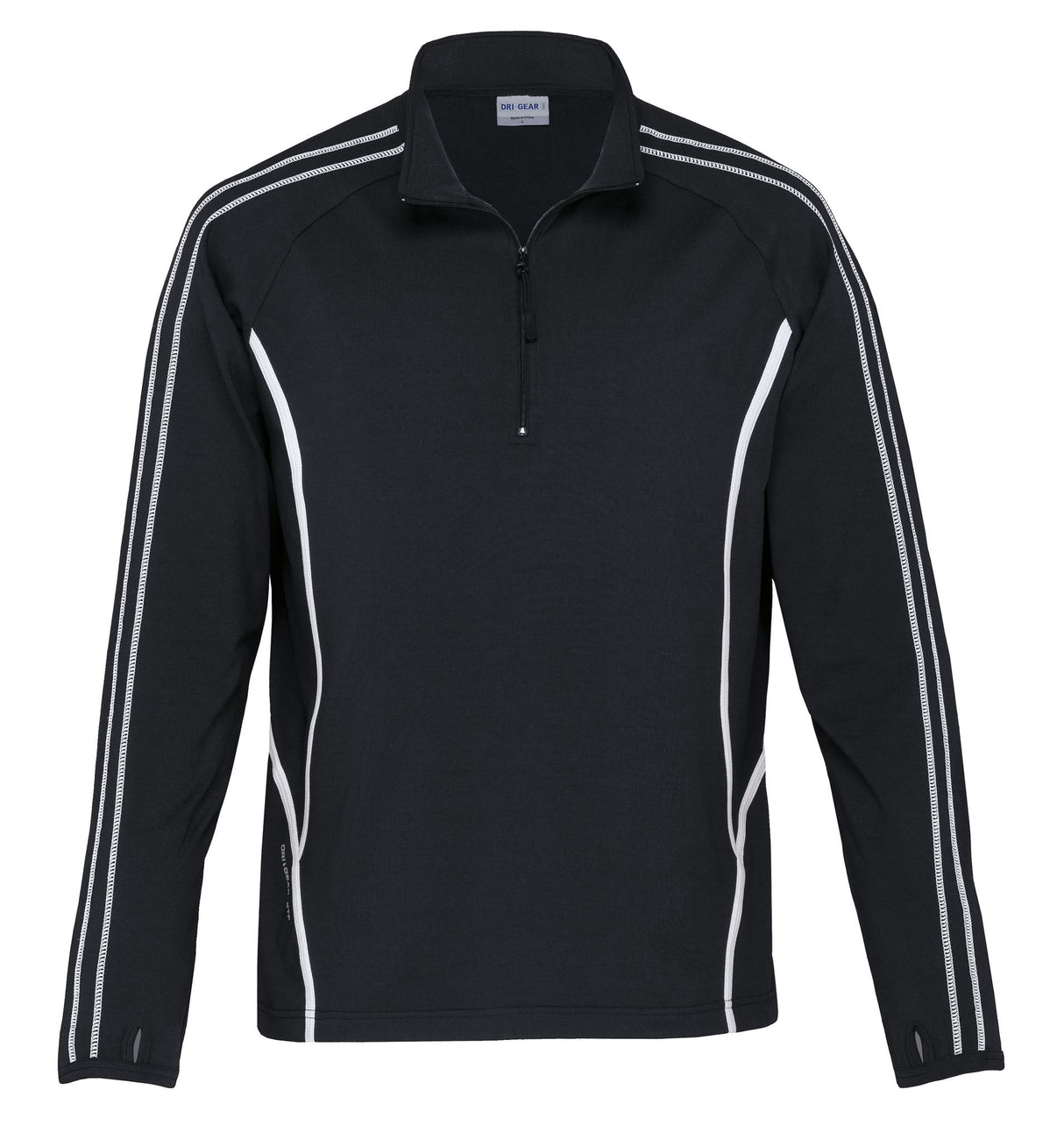 Dri Gear Reflex Zip Pullover - black/white - S