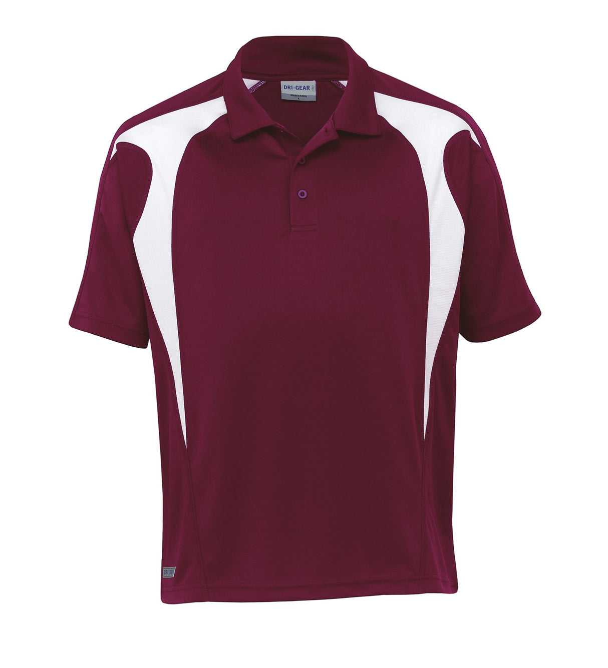 Youth Dri Gear Spliced Zenith Polo  YOUTH - maroon/white - L