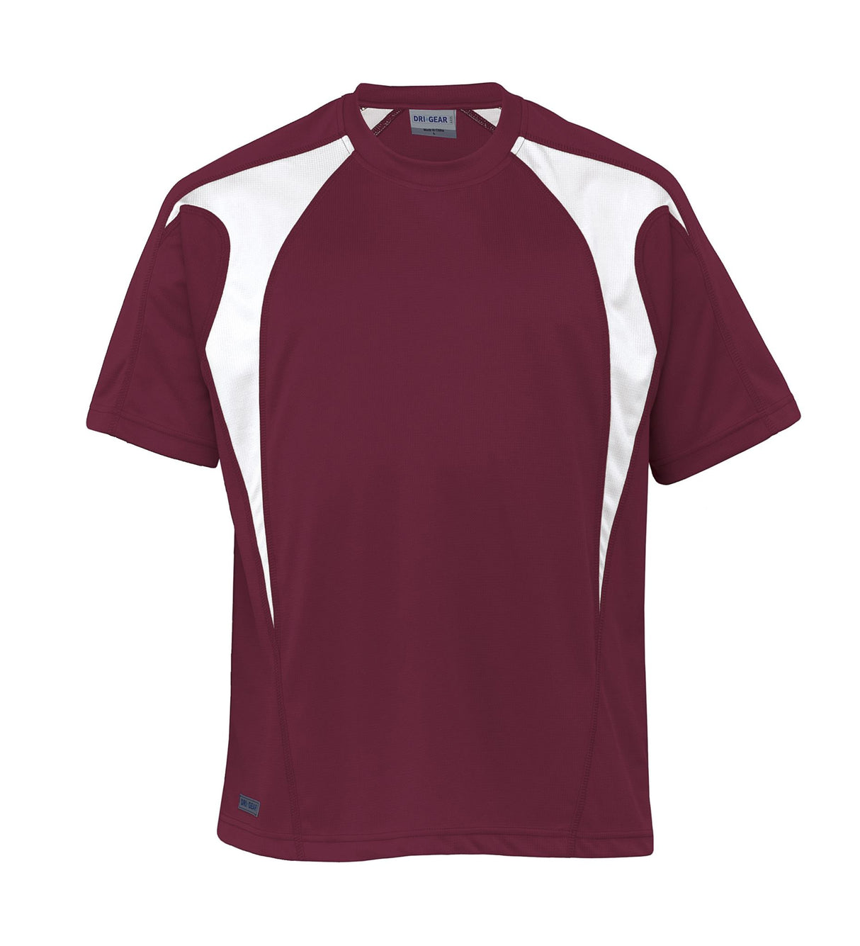 Dri Gear Spliced Zenith Tee  maroon/white - M
