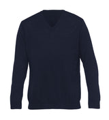 Merino Detailed Vee Pullover - Mens  - navy - XXL