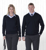 Merino Detailed Vee Pullover - Mens  - navy - 3XL