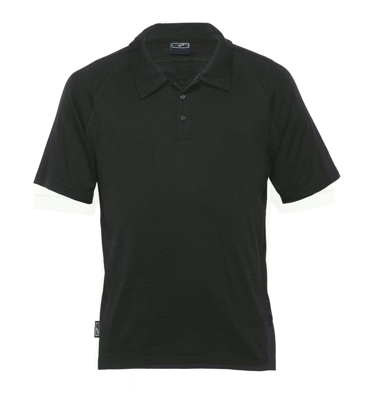 Merino Short Sleeve Polo - Mens  - black - XXL