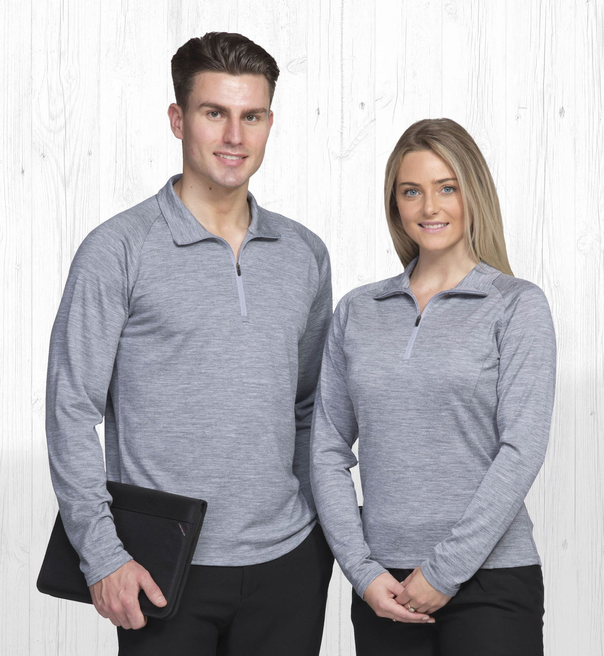 Merino Zip Pullover - Womens  - grey marle - 14