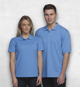 Jacquard Ottoman Balmoral Polo - Mens  - black - XXL