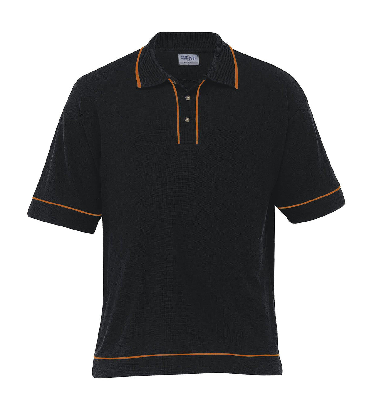 Retro Waffle Polo - Mens  - black/pumpkin - M