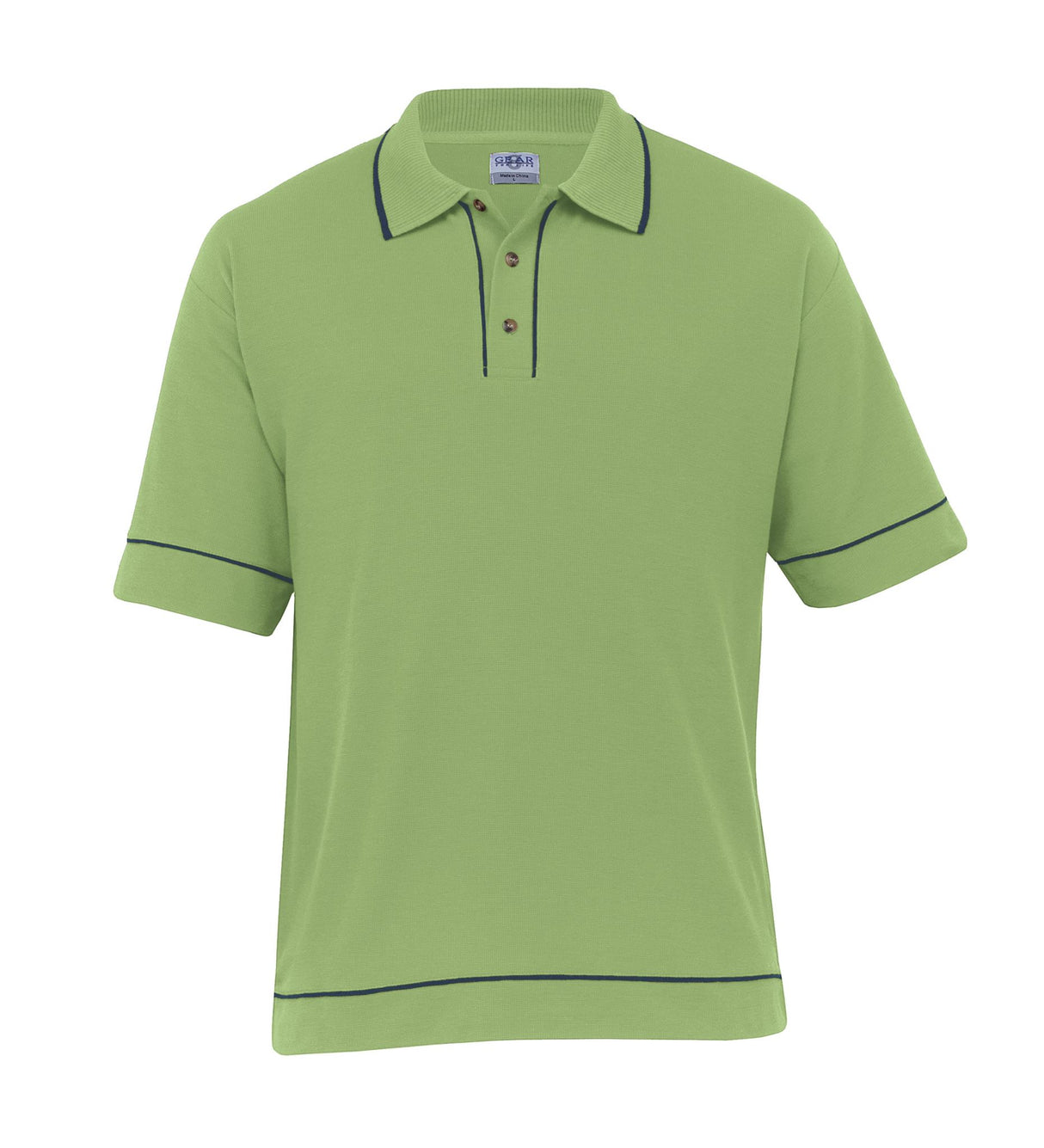 Retro Waffle Polo - Mens  - cool lime/navy - S