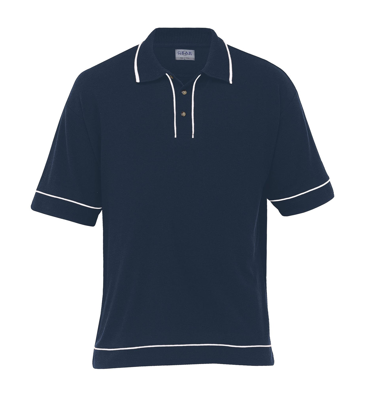 Retro Waffle Polo - Mens  - navy/white - M