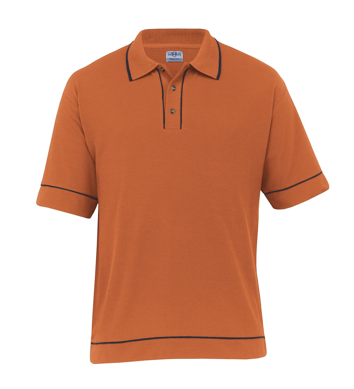 Retro Waffle Polo - Mens  - pumpkin/navy - M