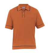 Retro Waffle Polo - Mens  - pumpkin/navy - M