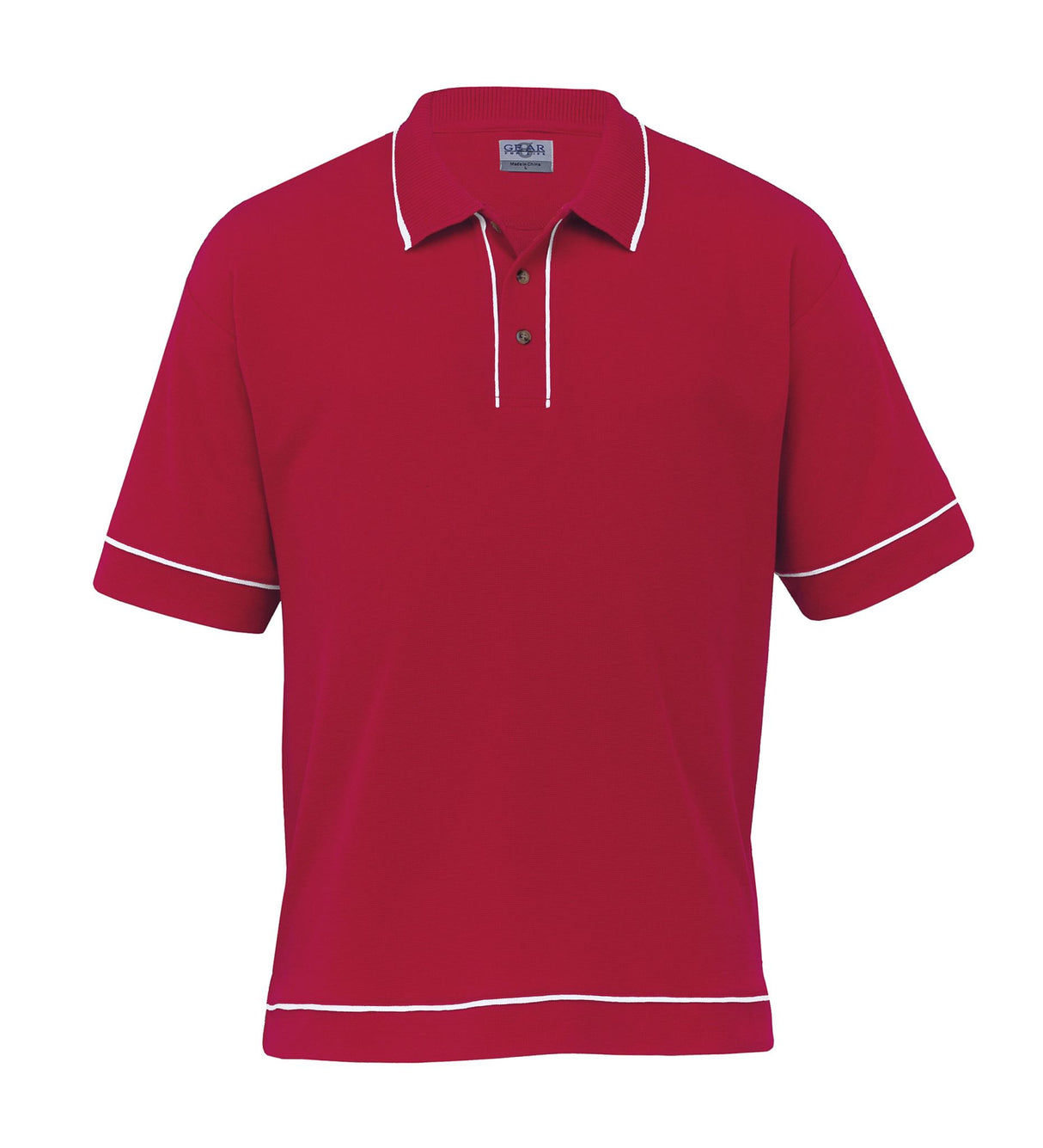 Retro Waffle Polo - Mens  - red/white - XL