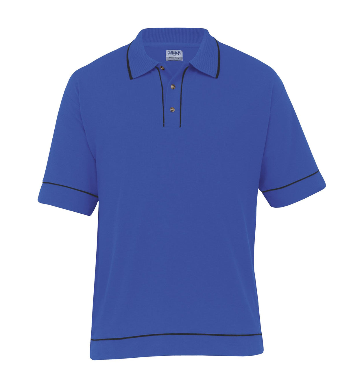 Retro Waffle Polo - Mens  - royal/black - XXS