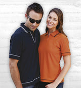 Retro Waffle Polo - Mens  - black/pumpkin - M