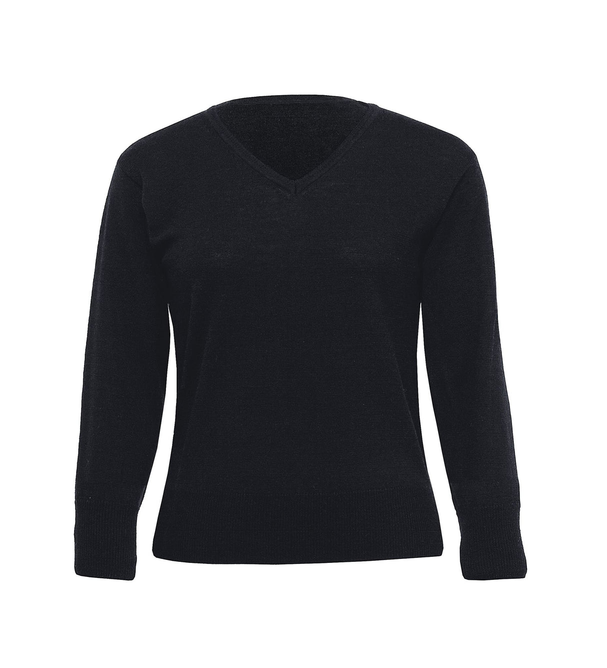 Merino Detailed Vee Pullover - Womens  - black - 20
