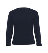 Merino Detailed Vee Pullover - Womens  - navy - 10