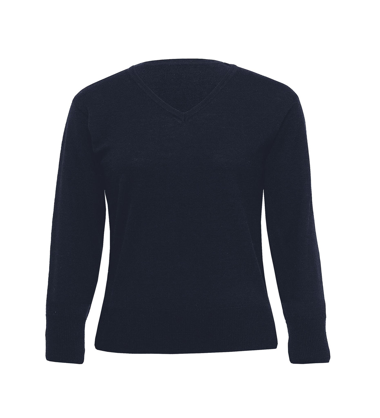 Merino Detailed Vee Pullover - Womens  - navy - 22