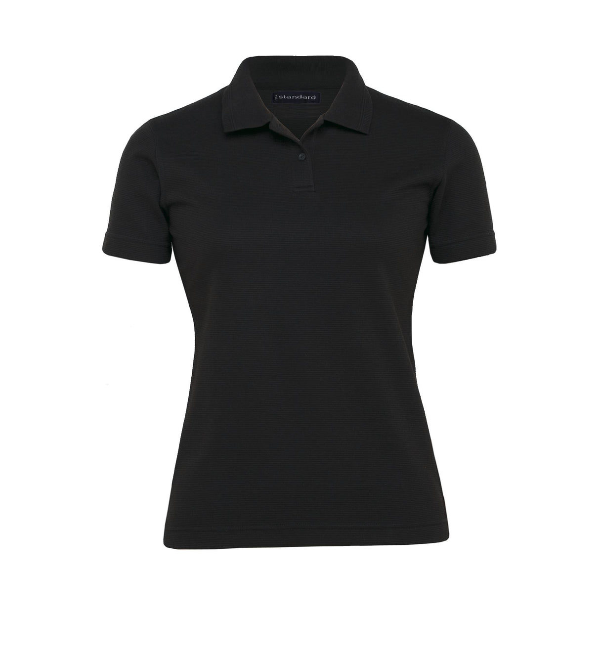 Jacquard Ottoman Balmoral Polo - Womens  - black - 20