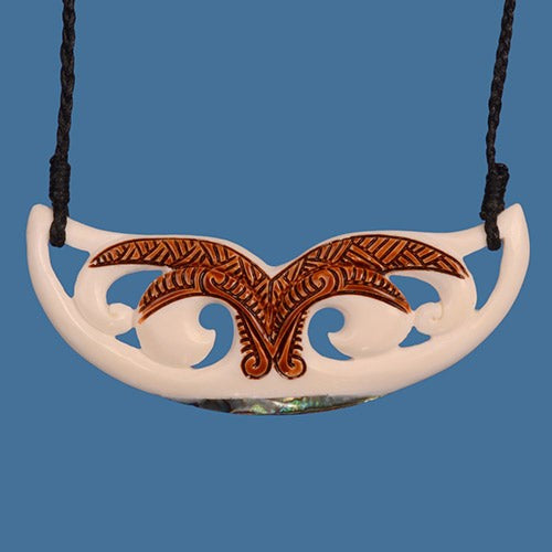 Pendant Necklace - Bone Koru (3.3 x 4.4cm)