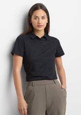 Venture Womens Short Sleeve Polo - Black