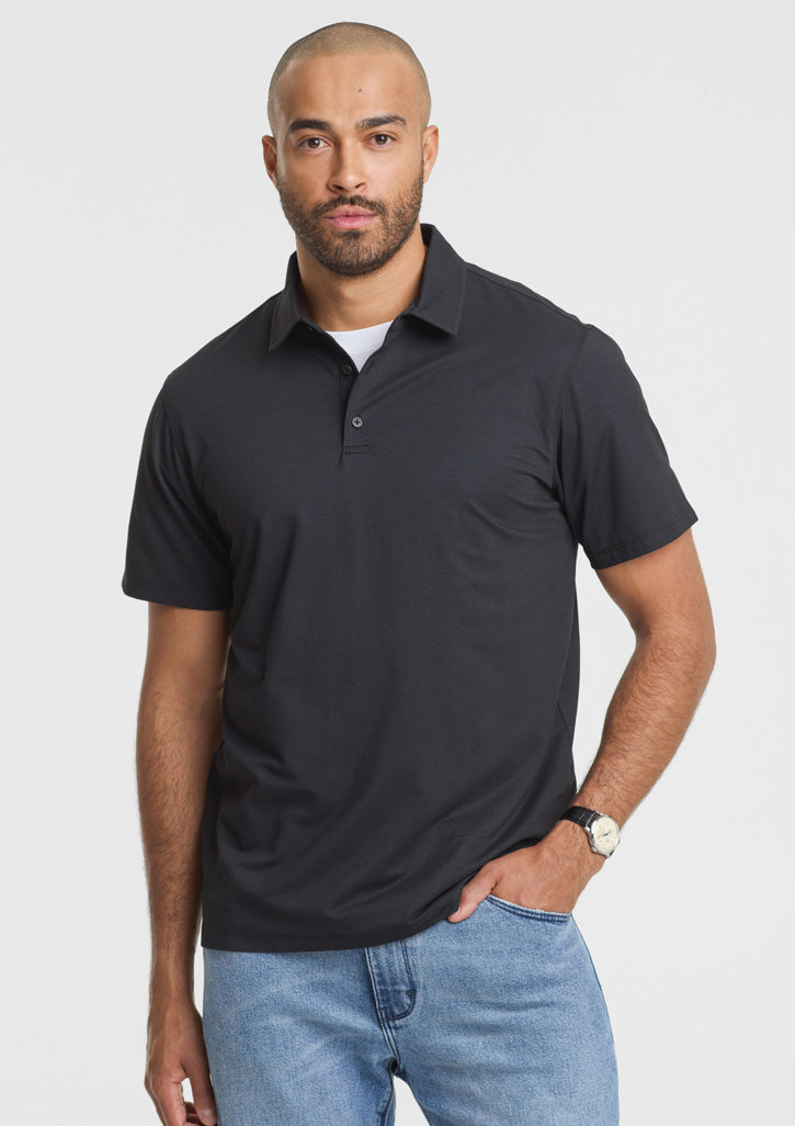 Venture Mens Short Sleeve Polo - Black