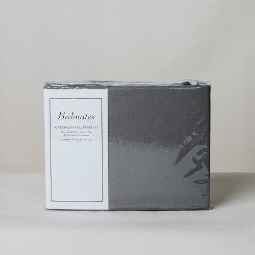 Reversible Duvet Set - Bedmates Double (Graphite/Silver)