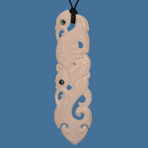 Pendant - Bone Manaia XL (3.9 x 14.8cm)