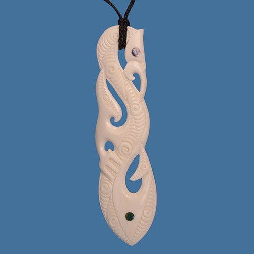 Pendant - Bone Manaia XL (3.6 x 13.4cm)