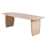 Quantum Ash Solid Dining Table in natural finish, 2.4m x 1m, showcasing modern minimalist design and durable ash wood.