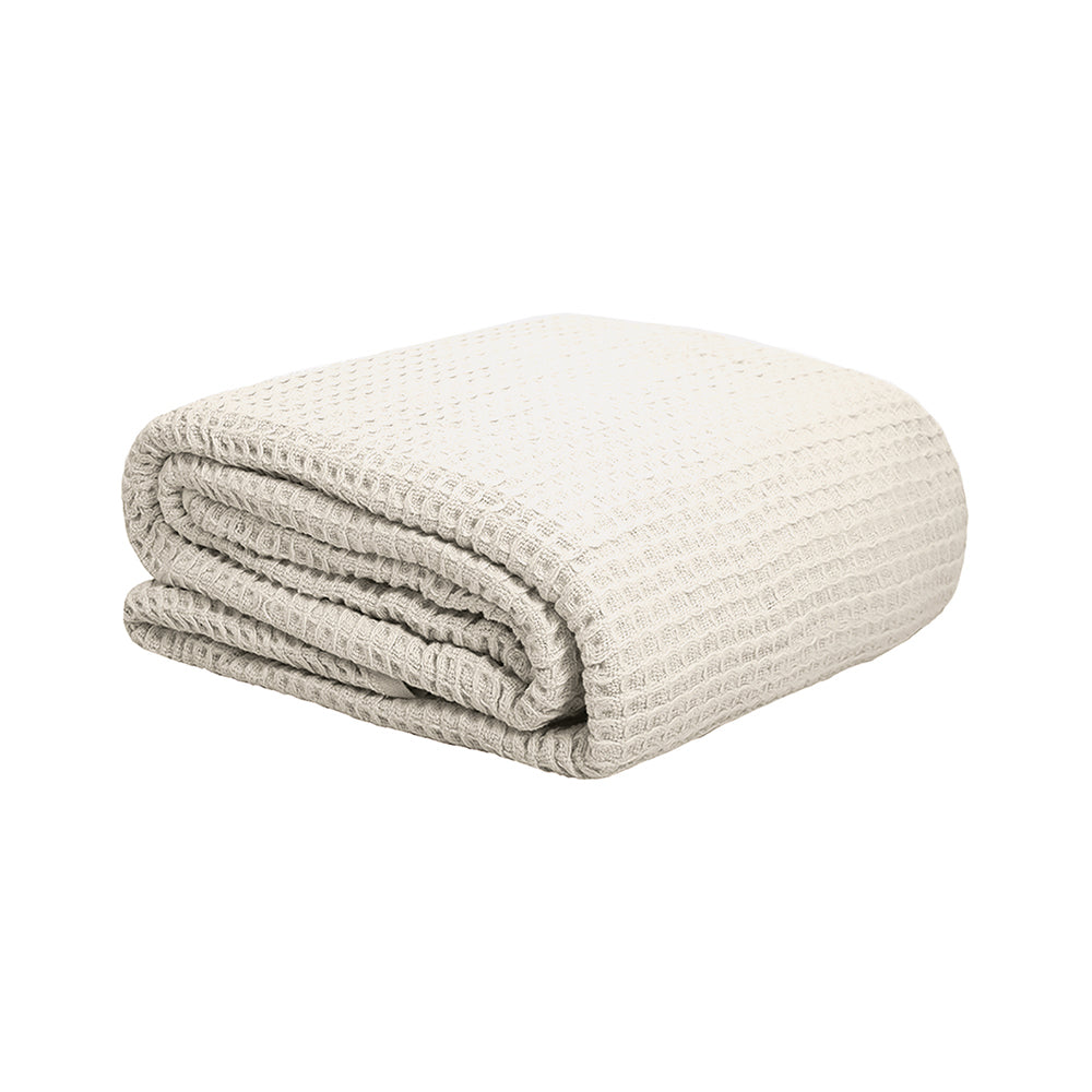 Waffle Weave Blanket Pebble Sb- Bambury