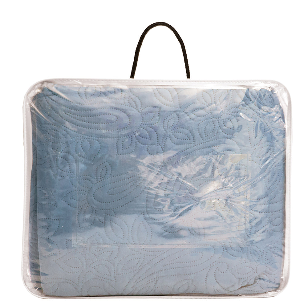 Queen / King Paisley Coverlet Set Blue- Bambury
