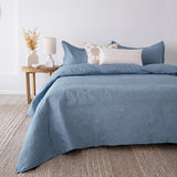 Single / Double Paisley Coverlet Set Blue- Bambury