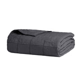 Queen / King Linen Quilted Coverlet Charcoal- Bambury