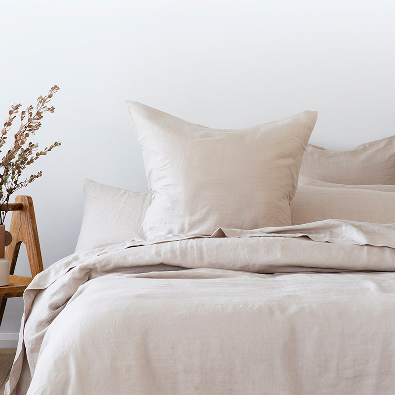 Linen Euro Pillowcase Pebble- Bambury