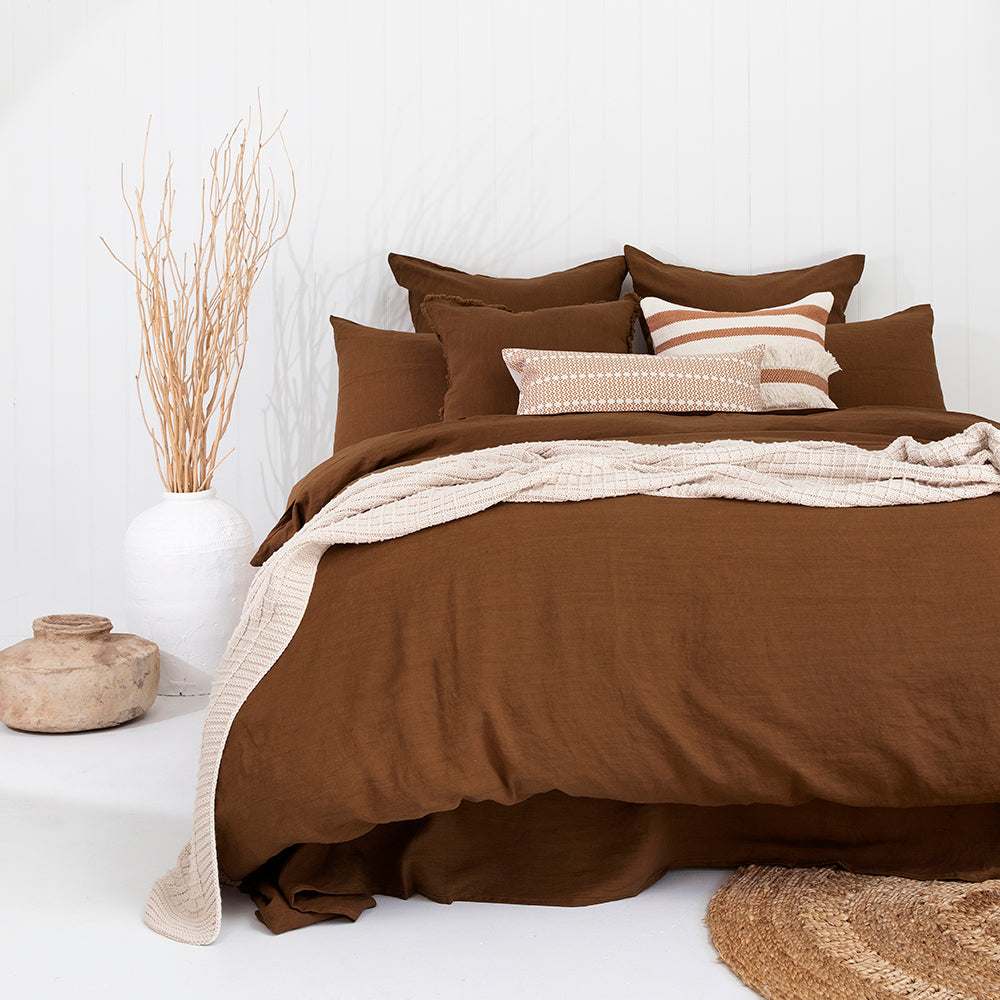 Super King Duvet Cover - Linen Quilt / Set Hazel