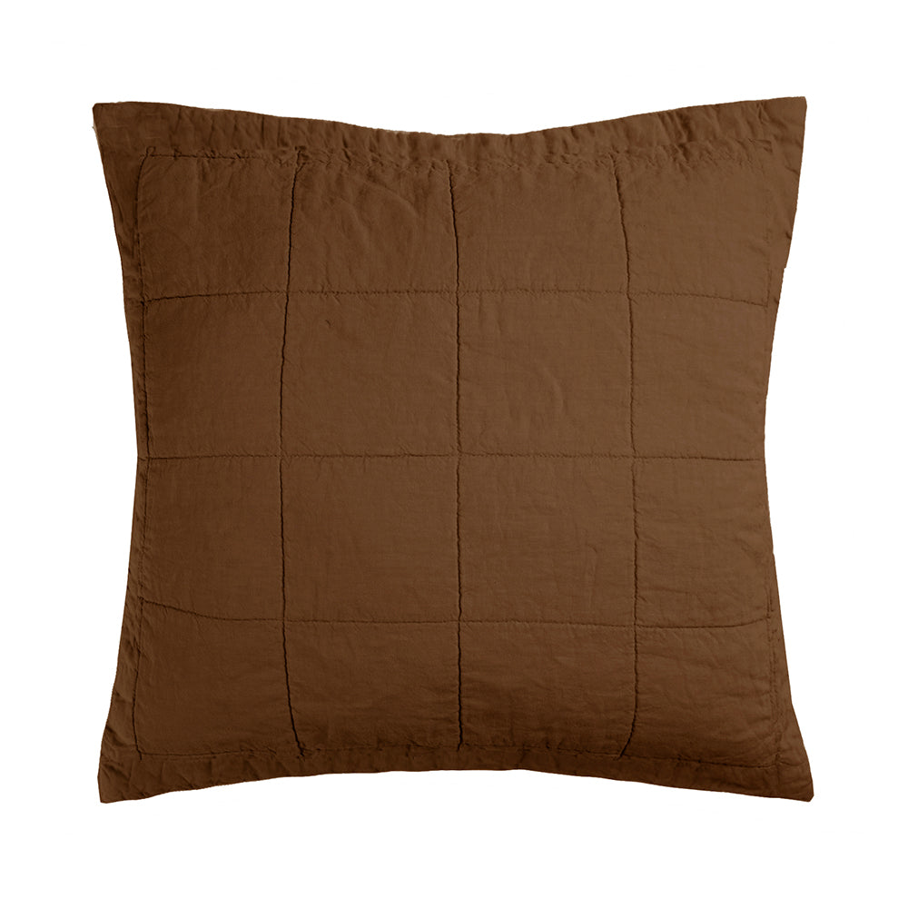 Linen Quilted Euro Pillow Sham Hazel- Bambury